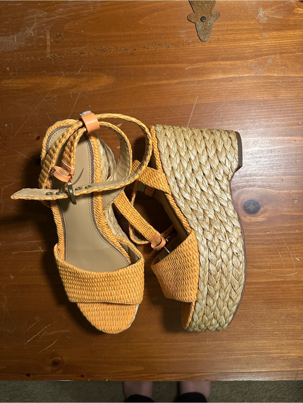 Sam Edelman Yellow Woven Espadrille Platform Sandals